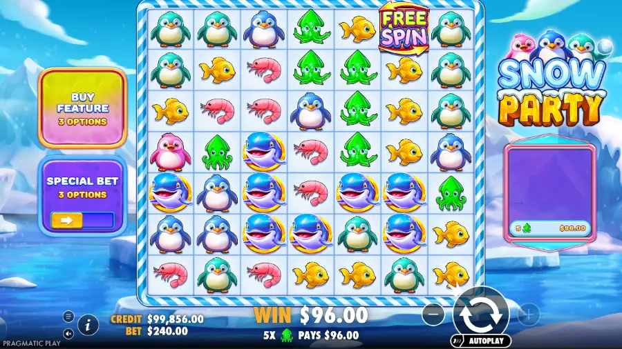 Screenshot of Snow Party slot
