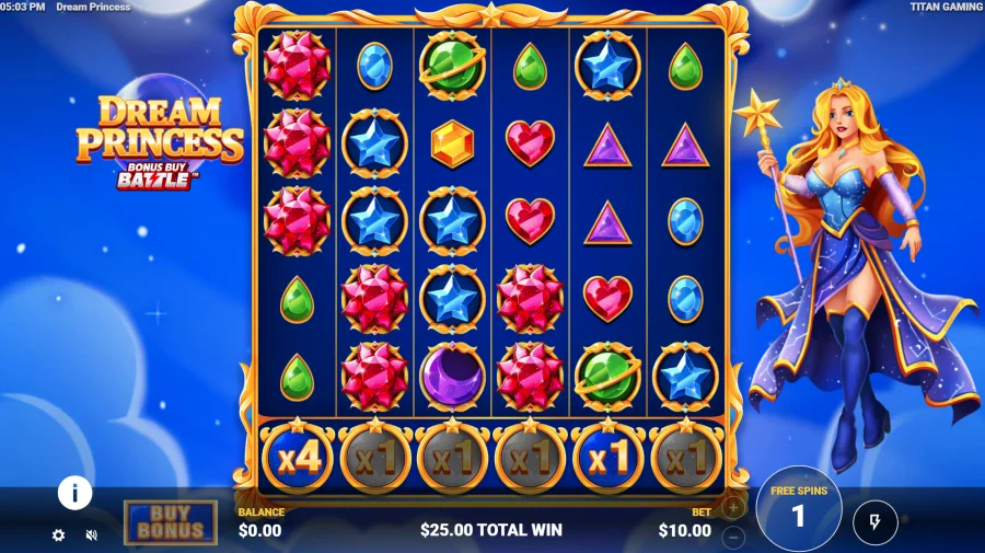 Screenshot of Dream Princess slot free spins