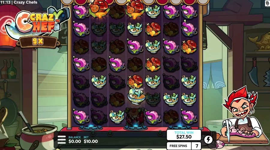Screenshot of Crazy Chef slot free spins