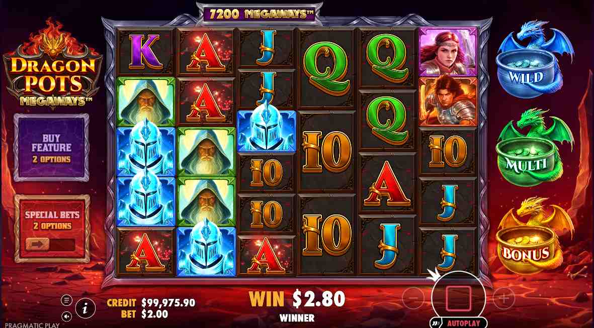 Dragon Pots Megaways base game