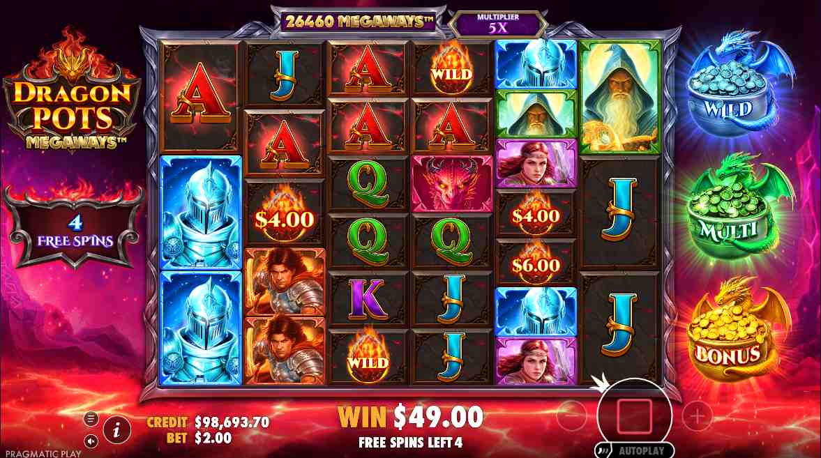 Dragon Pots Megaways bonus game