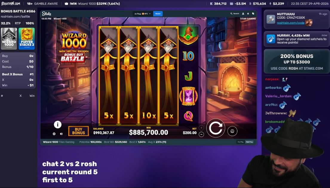 Roshtein on stream