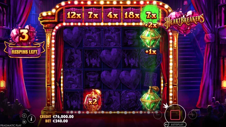 Screenshot of Heartbreakers free spins