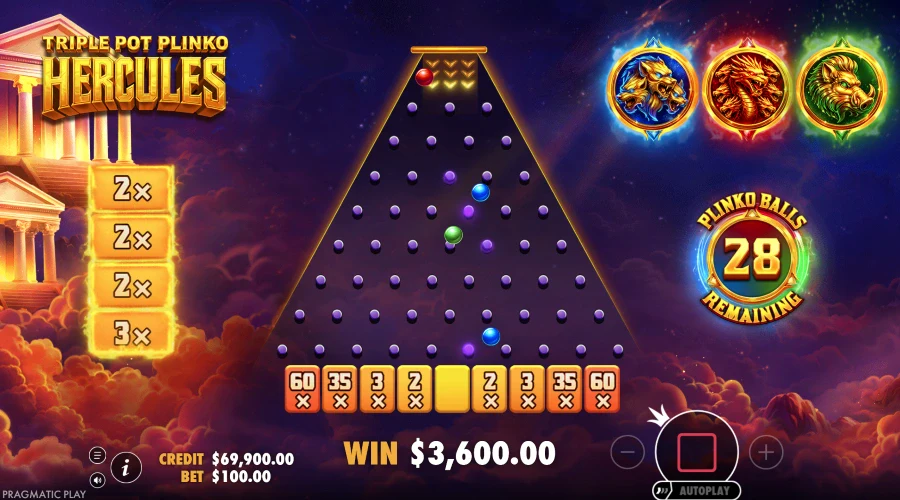 Triple Pot Plinko Hercules slot