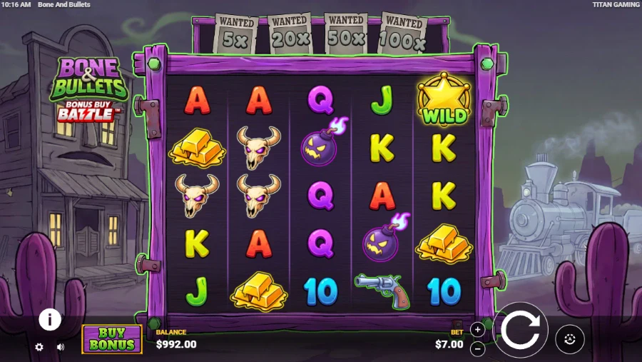 Bone and Bullets Slot Base Game
