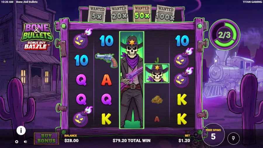 Bone and Bullets Slot Bonus Game