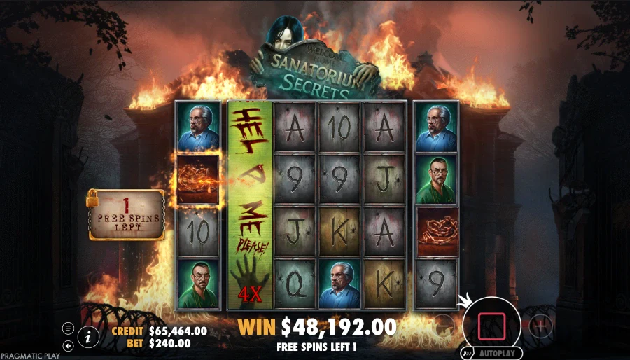 Screenshot of Sanatorium Secret slot free spins