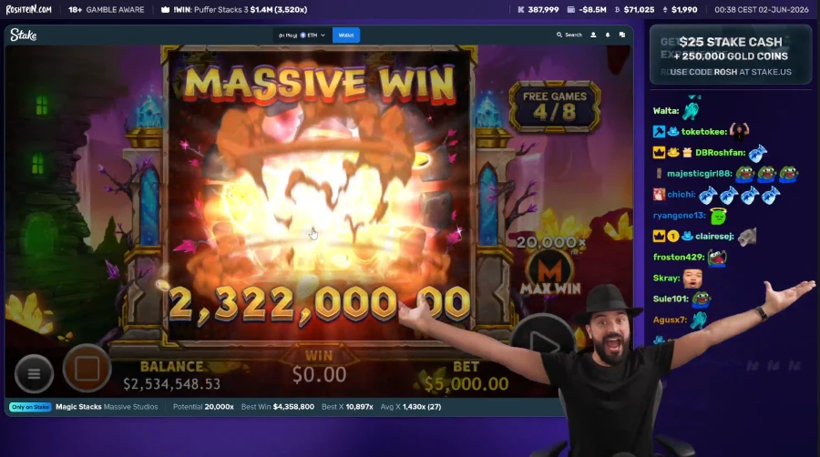 Roshtein's $2.3 Million Hit on Magic Stacks