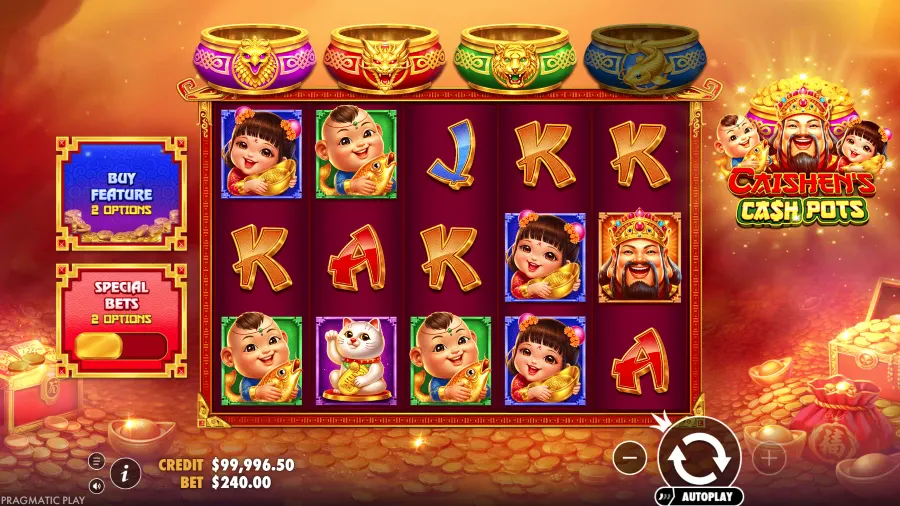 Screenshot of Caishen's Cash Pots slot