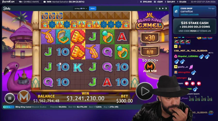 Roshtein's $3.2 Million Hit on Bling King Camel