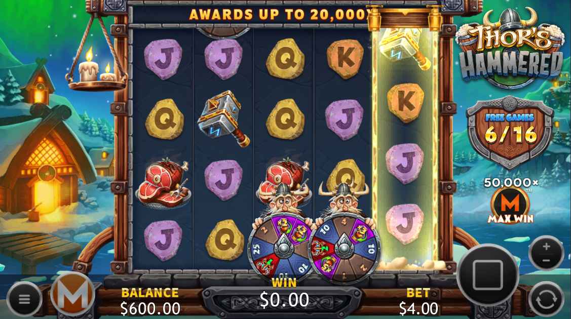 Thor's Hammered bonus game