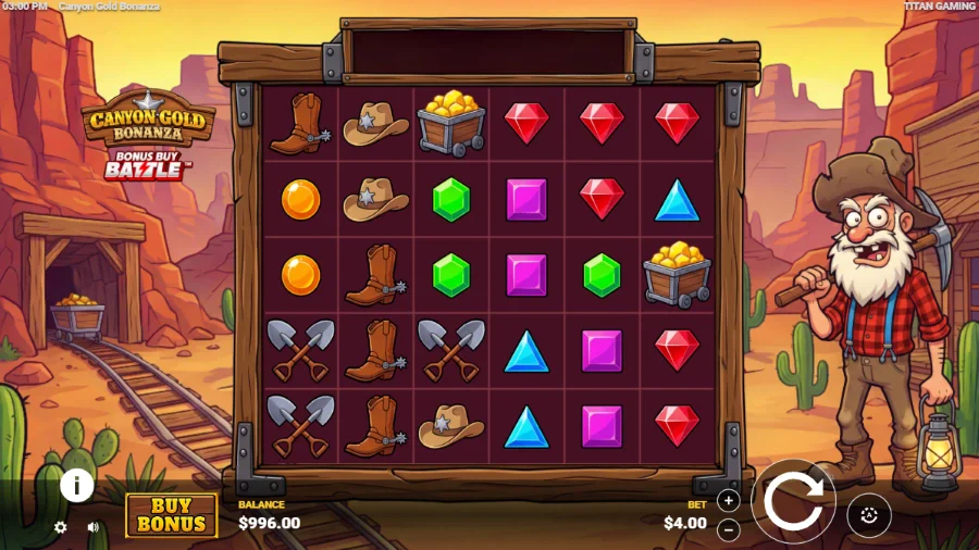 Canyon Gold Bonanza Slot Base Game