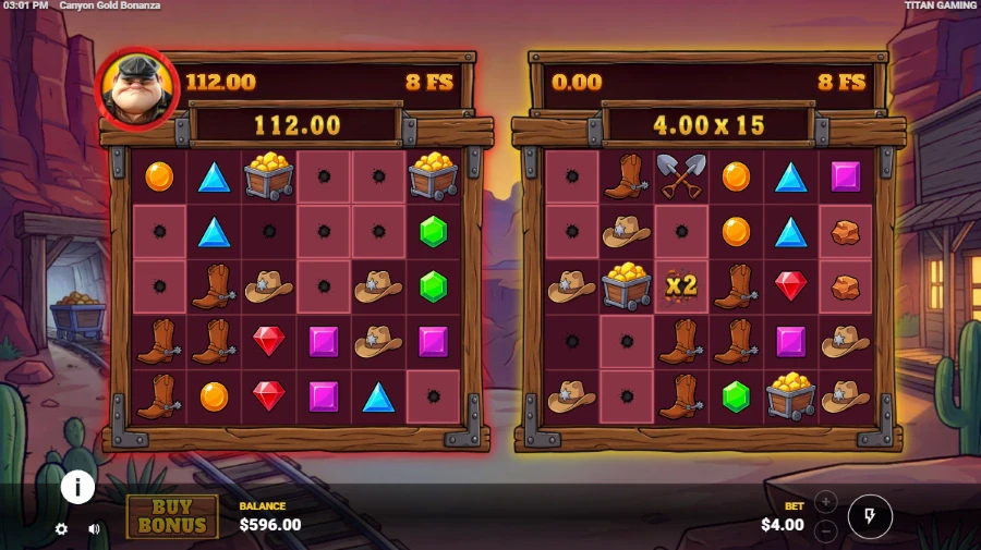 Canyon Gold Bonanza Slot Bonus Game