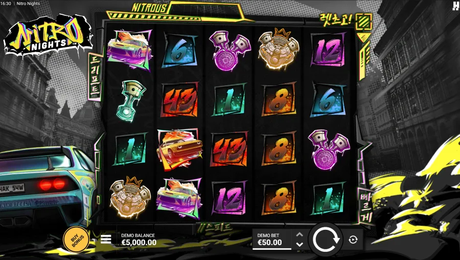 Screenshot of Nitro Nights slot