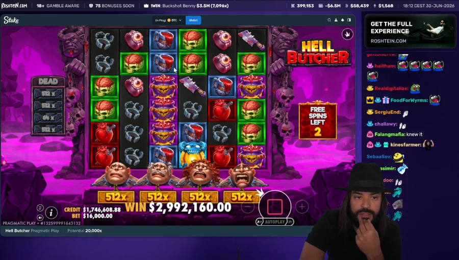 Roshtein Playing Hell Butcher Slot