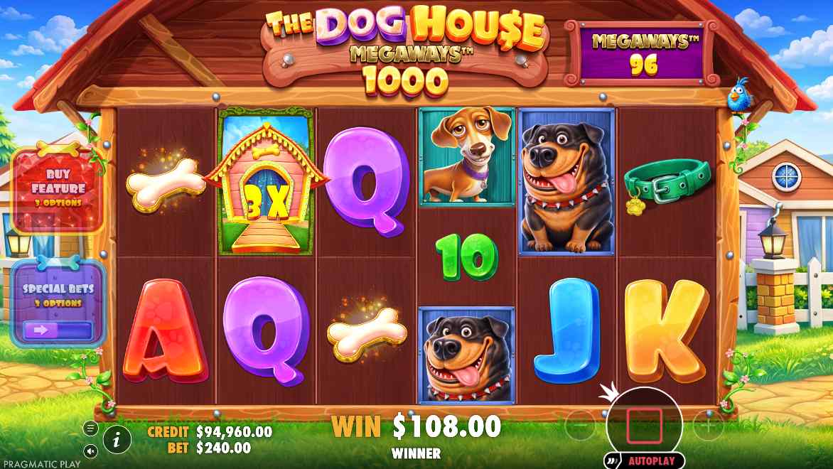 The Dog House Megaways 1000 base game