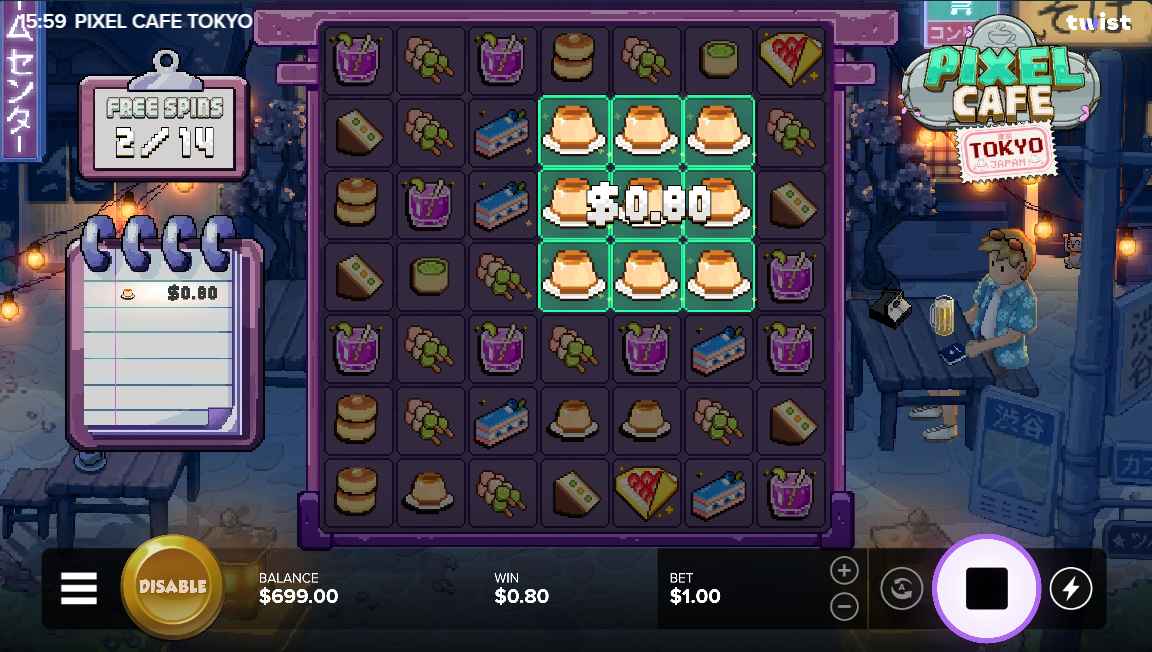 Pixel Caffe Tokyo bonus game