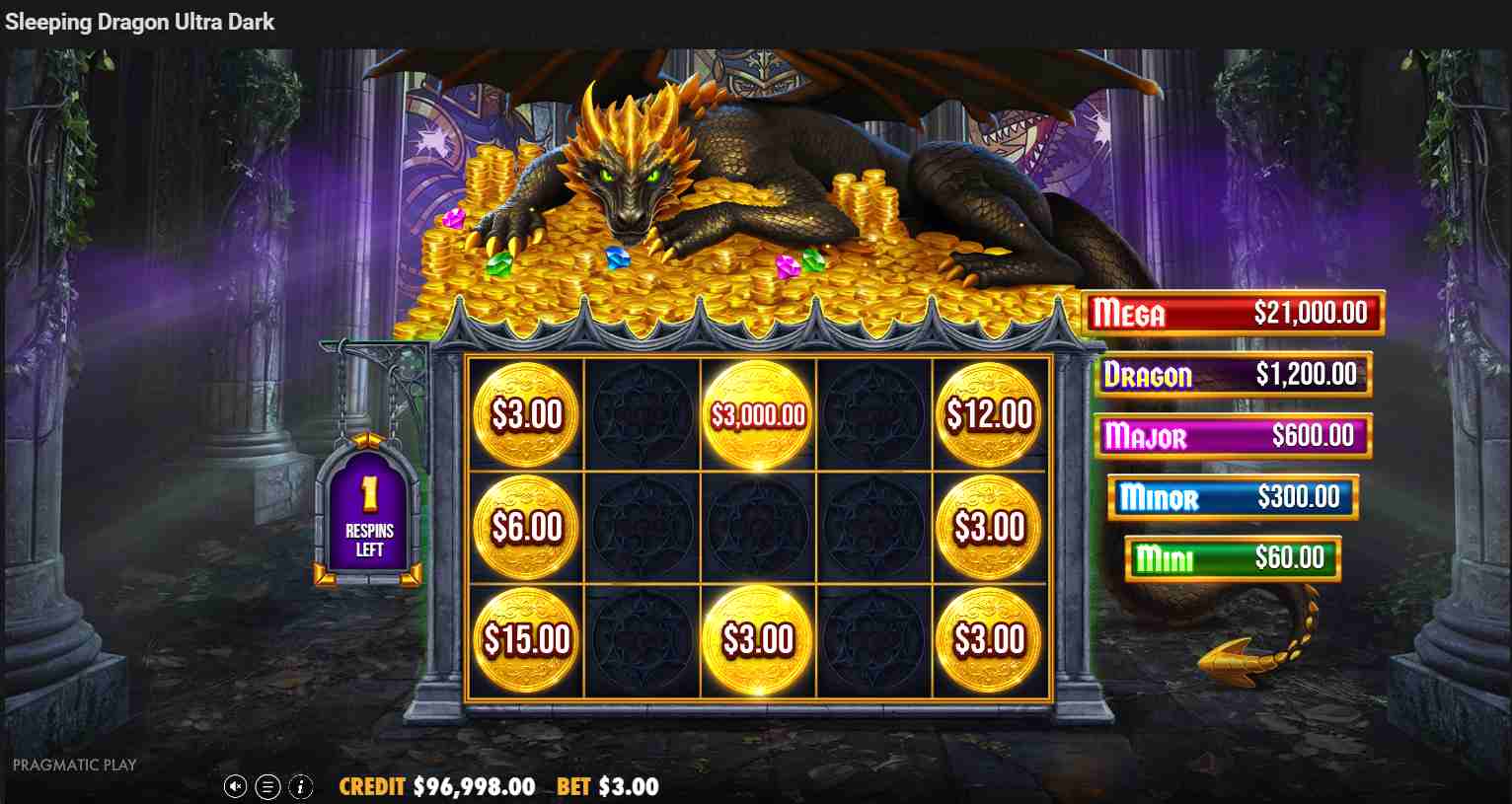 Sleeping Dragon Ultra Dark bonus game