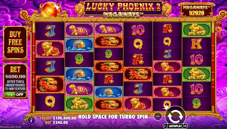 Screenshot of Lucky Phoenix Megaways 2 Enhanced RTP slot