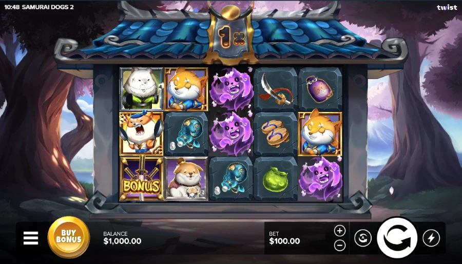 Screenshot of Samurai Dogs 2 slot