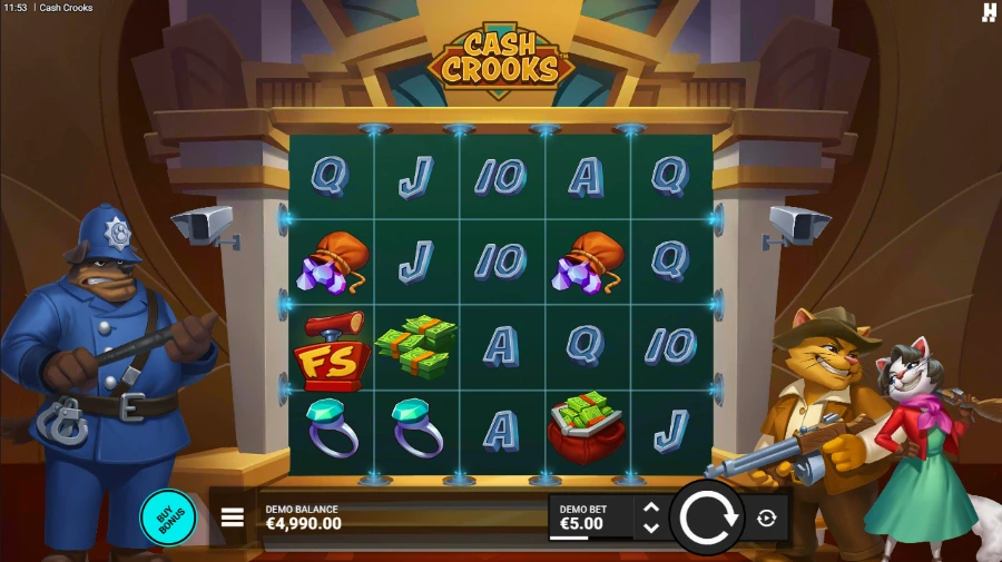 Cash Crooks Slot Base Game