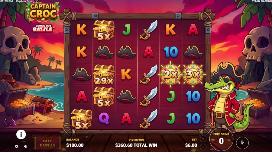 Screenshot of Captain Croc slot