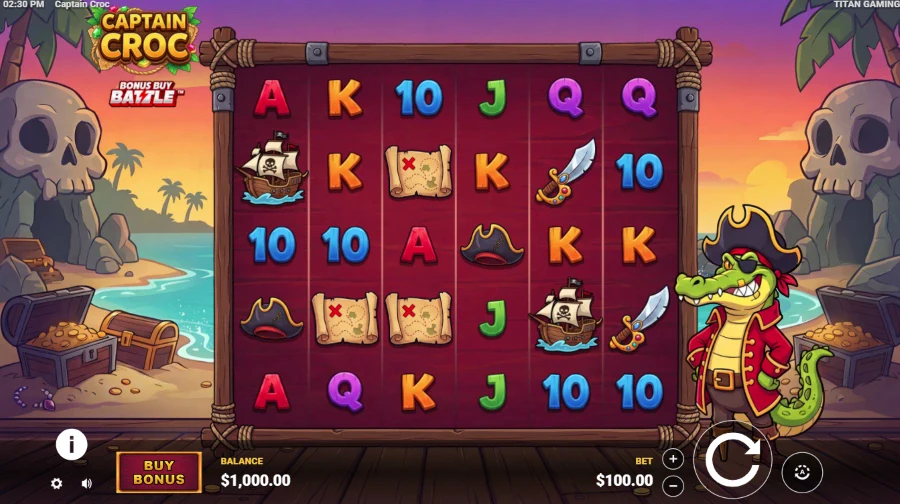 Screenshot of Captain Croc slot free spins