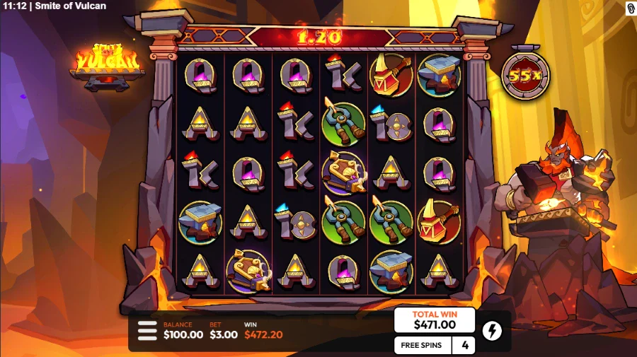 Screenshot of Smite Of Vulcan slot