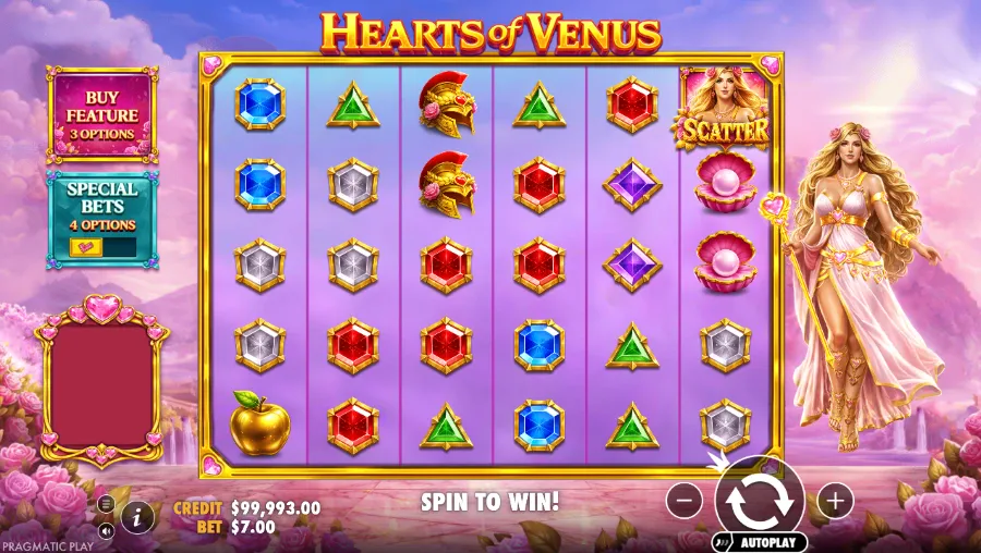 Hearts of Venus Slot Base Game