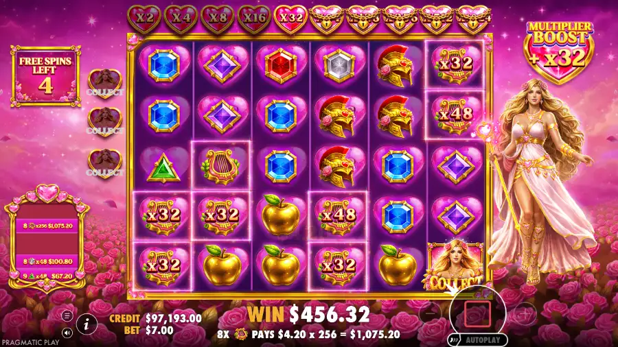 Hearts of Venus Slot Bonus Game