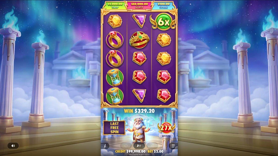 Screenshot of Gates of Olympus POP slot free spins