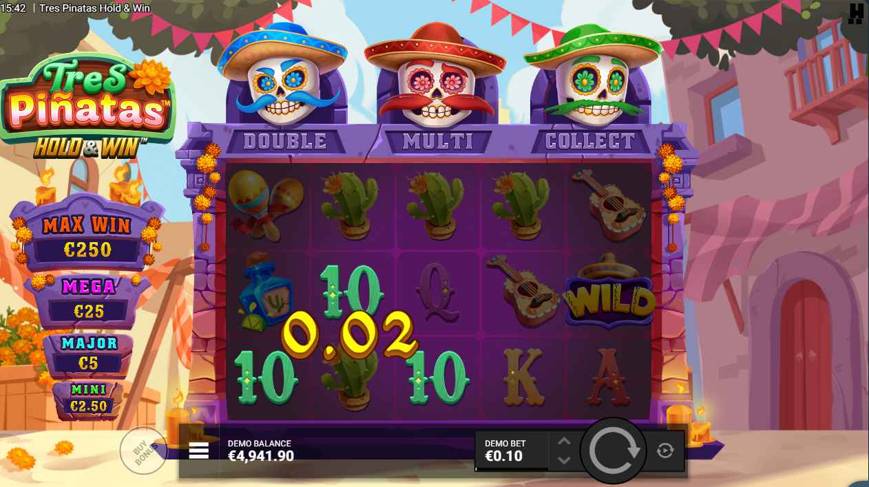 Tres Pinatas Hold & Win base game