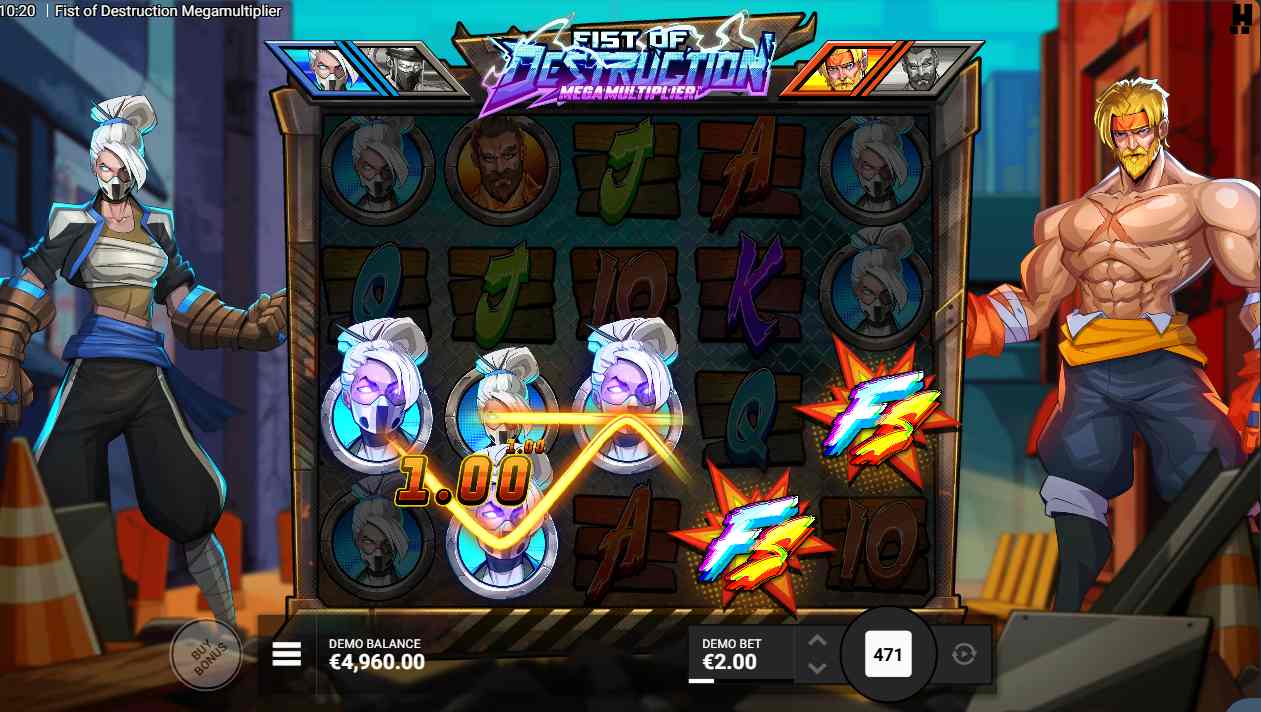 Fist of Destruction Megamultiplier bonus game