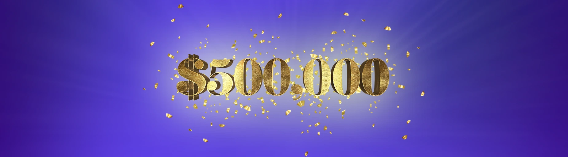 500000 in golden sparkling letters