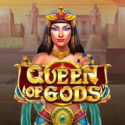 Egyptian queen standing in front Egyptian temple