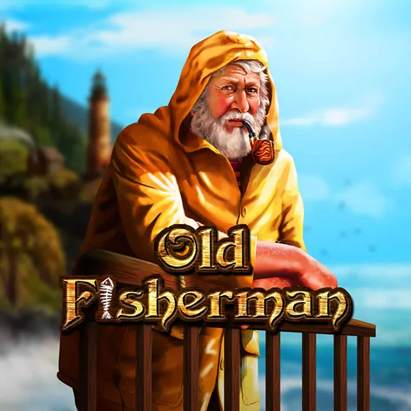 fisherman on a beach in yellow coat and a pipe